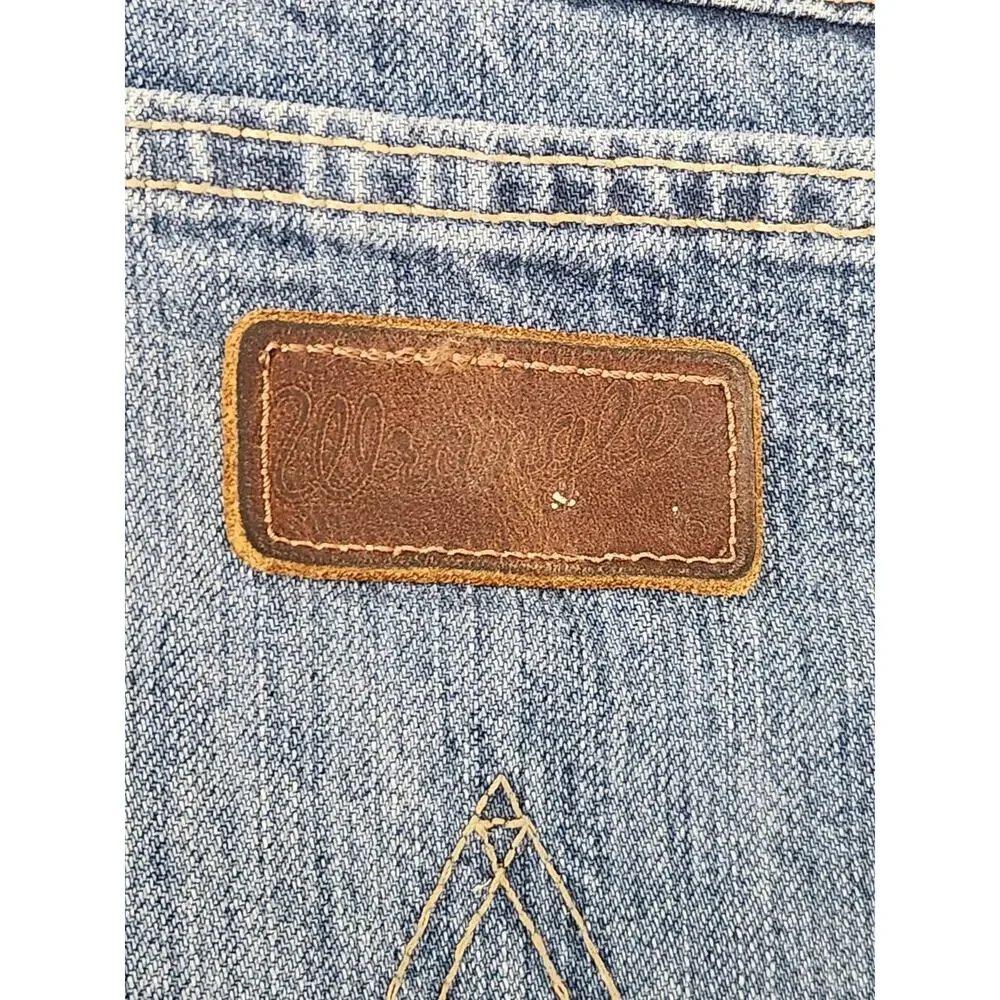Wrangler Retro Slim Boot Jeans Mens 36x38 Blue Denim Western Cowboy Straight Leg